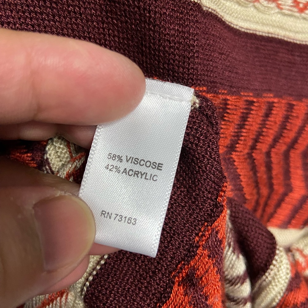 Cupio Earth Color Chevron Stripe Open Front Duste… - image 5